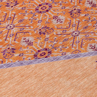 Piper Looms Chantille Oriental ACN1011 Peach Machine Washable Area Rug Swatch Image