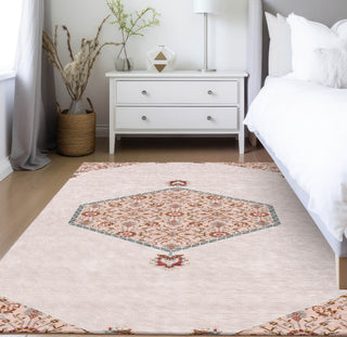 Piper Looms Chantille Oriental ACN1011 Pink Machine Washable Area Rug Lifestyle Image Feature