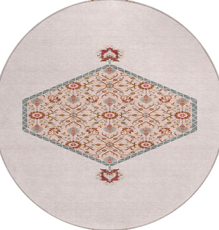 Piper Looms Chantille Oriental ACN1011 Pink Machine Washable Area Rug Round Main Image
