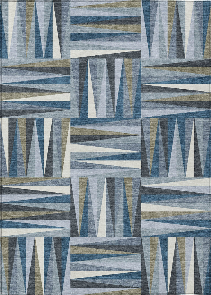 Piper Looms Chantille Squares ACN1012 Denim Machine Washable Area Rug main image