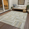 Piper Looms Chantille Squares ACN1012 Ivory Machine Washable Area Rug Outdoor Lifestyle Image Feature