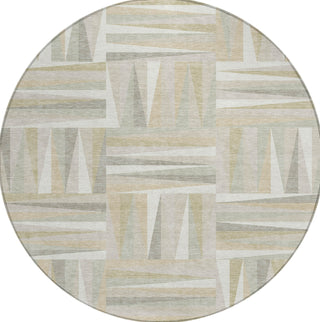 Piper Looms Chantille Squares ACN1012 Ivory Machine Washable Area Rug Round Main Image