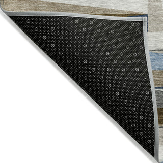 Piper Looms Chantille Squares ACN1012 Navy Machine Washable Area Rug Backing Image