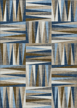 Piper Looms Chantille Squares ACN1012 Navy Machine Washable Area Rug main image