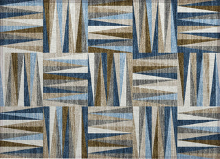 Piper Looms Chantille Squares ACN1012 Navy Machine Washable Area Rug Scatter Main Image