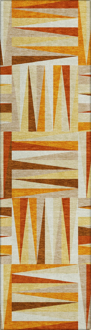 Piper Looms Chantille Squares ACN1012 Orange Machine Washable Area Rug Runner Main Image