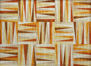 Piper Looms Chantille Squares ACN1012 Orange Machine Washable Area Rug Scatter Main Image