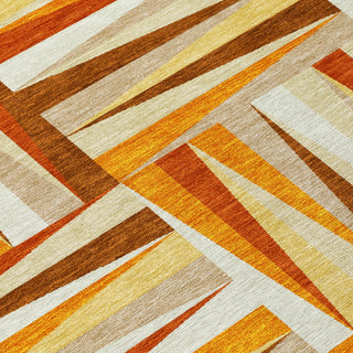 Piper Looms Chantille Squares ACN1012 Orange Machine Washable Area Rug Swatch Image