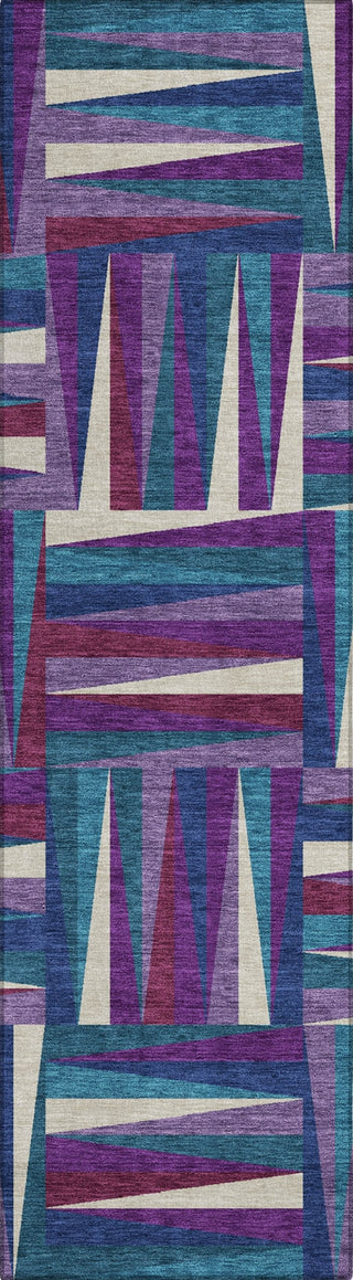 Piper Looms Chantille Squares ACN1012 Purple Machine Washable Area Rug Runner Main Image