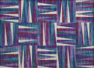 Piper Looms Chantille Squares ACN1012 Purple Machine Washable Area Rug Scatter Main Image