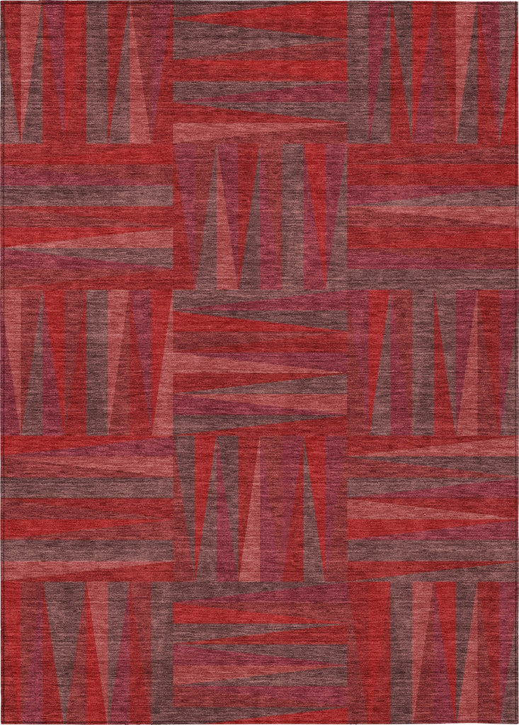 Piper Looms Chantille Squares ACN1012 Red Machine Washable Area Rug main image