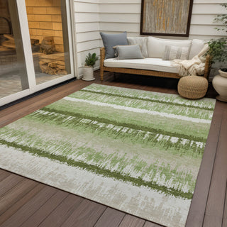Piper Looms Chantille Stripes ACN1013 Aloe Machine Washable Area Rug Outdoor Lifestyle Image Feature