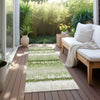 Piper Looms Chantille Stripes ACN1013 Aloe Machine Washable Area Rug Runner Outdoor Lifestyle Image Feature