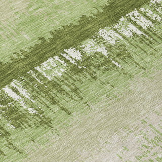 Piper Looms Chantille Stripes ACN1013 Aloe Machine Washable Area Rug Swatch Image