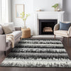 Piper Looms Chantille Stripes ACN1013 Black Machine Washable Area Rug Lifestyle Image Feature