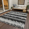 Piper Looms Chantille Stripes ACN1013 Black Machine Washable Area Rug Outdoor Lifestyle Image Feature