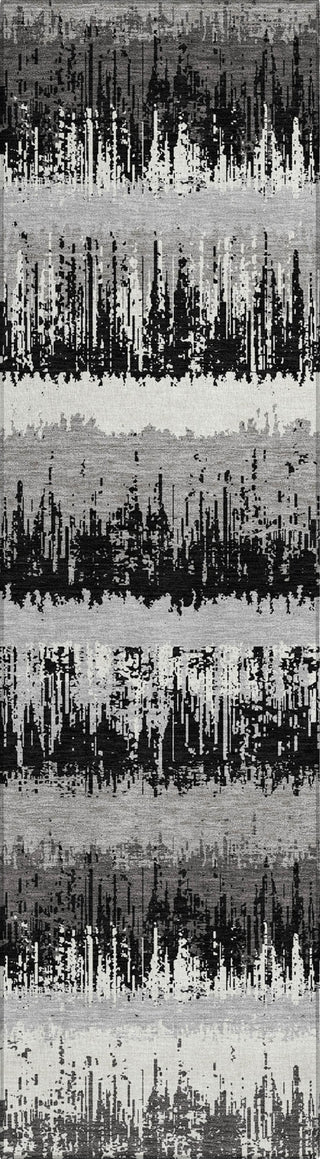 Piper Looms Chantille Stripes ACN1013 Black Machine Washable Area Rug Runner Main Image