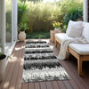 Piper Looms Chantille Stripes ACN1013 Black Machine Washable Area Rug Runner Outdoor Lifestyle Image Feature