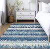 Piper Looms Chantille Stripes ACN1013 Blue Machine Washable Area Rug Lifestyle Image Feature