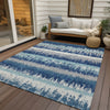 Piper Looms Chantille Stripes ACN1013 Blue Machine Washable Area Rug Outdoor Lifestyle Image Feature