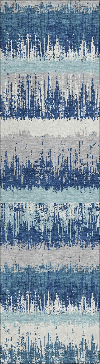 Piper Looms Chantille Stripes ACN1013 Blue Machine Washable Area Rug Runner Main Image