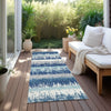 Piper Looms Chantille Stripes ACN1013 Blue Machine Washable Area Rug Runner Outdoor Lifestyle Image Feature