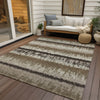 Piper Looms Chantille Stripes ACN1013 Brown Machine Washable Area Rug Outdoor Lifestyle Image Feature