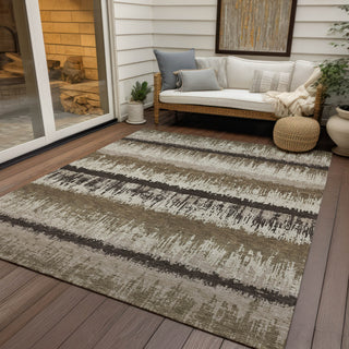 Piper Looms Chantille Stripes ACN1013 Brown Machine Washable Area Rug Outdoor Lifestyle Image Feature