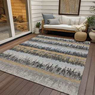 Piper Looms Chantille Stripes ACN1013 Gray Machine Washable Area Rug Outdoor Lifestyle Image Feature