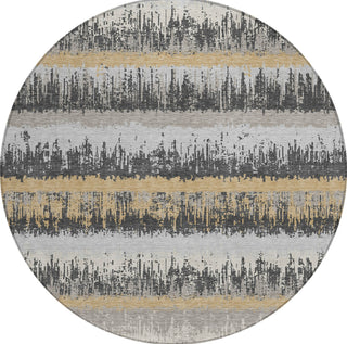 Piper Looms Chantille Stripes ACN1013 Gray Machine Washable Area Rug Round Main Image