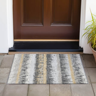 Piper Looms Chantille Stripes ACN1013 Gray Machine Washable Area Rug Scatter Outdoor Lifestyle Image Feature