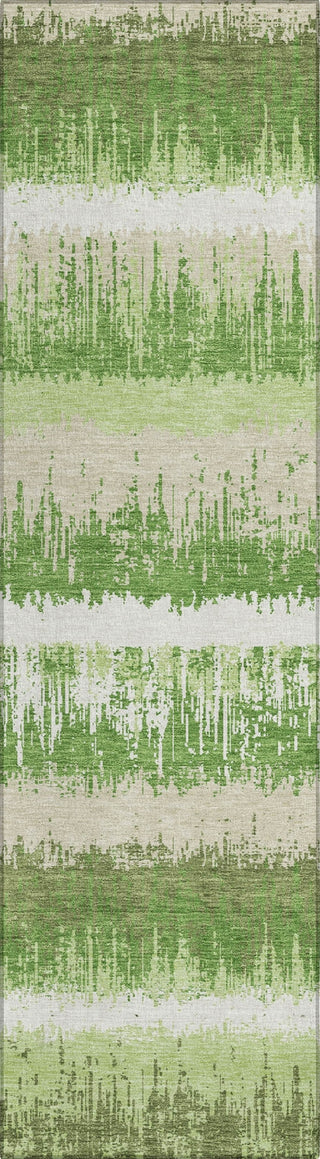 Piper Looms Chantille Stripes ACN1013 Green Machine Washable Area Rug Runner Main Image