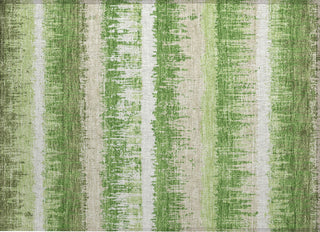 Piper Looms Chantille Stripes ACN1013 Green Machine Washable Area Rug Scatter Main Image