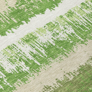 Piper Looms Chantille Stripes ACN1013 Green Machine Washable Area Rug Swatch Image