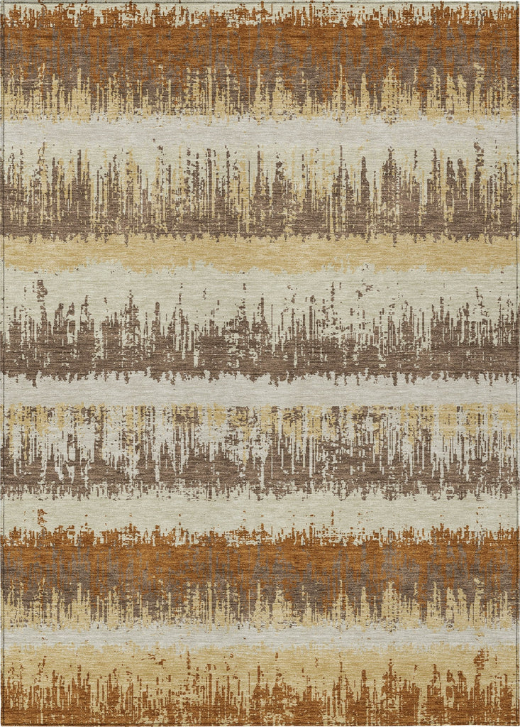 Piper Looms Chantille Stripes ACN1013 Mocha Machine Washable Area Rug main image