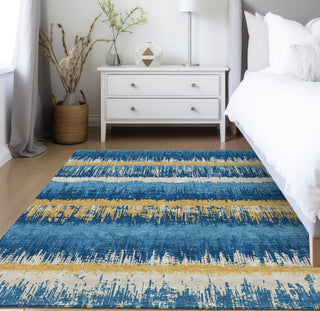 Piper Looms Chantille Stripes ACN1013 Navy Machine Washable Area Rug Lifestyle Image Feature
