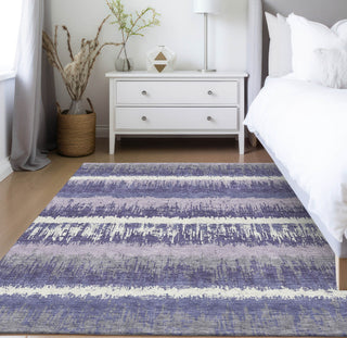 Piper Looms Chantille Stripes ACN1013 Purple Machine Washable Area Rug Lifestyle Image Feature