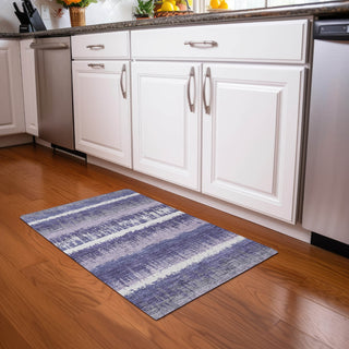 Piper Looms Chantille Stripes ACN1013 Purple Machine Washable Area Rug Scatter Lifestyle Image Feature