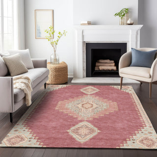 Piper Looms Chantille Oriental ACN1014 Blush Machine Washable Area Rug Lifestyle Image Feature