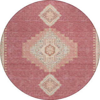 Piper Looms Chantille Oriental ACN1014 Blush Machine Washable Area Rug Round Main Image
