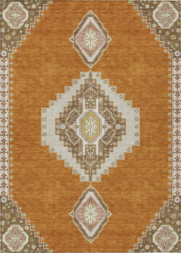 Piper Looms Chantille Oriental ACN1014 Copper Machine Washable Area Rug main image