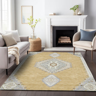 Piper Looms Chantille Oriental ACN1014 Gold Machine Washable Area Rug Lifestyle Image Feature