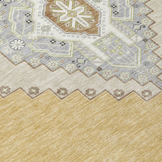 Piper Looms Chantille Oriental ACN1014 Gold Machine Washable Area Rug Swatch Image