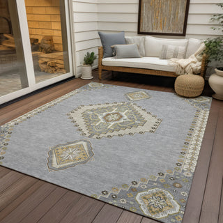 Piper Looms Chantille Oriental ACN1014 Gray Machine Washable Area Rug Outdoor Lifestyle Image Feature