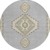 Piper Looms Chantille Oriental ACN1014 Gray Machine Washable Area Rug Round Main Image