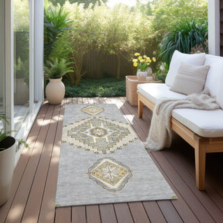 Piper Looms Chantille Oriental ACN1014 Gray Machine Washable Area Rug Runner Outdoor Lifestyle Image Feature