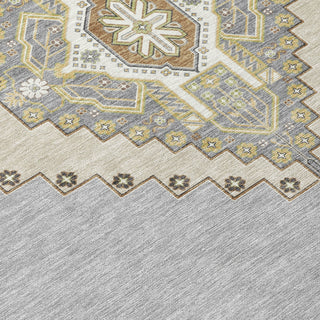 Piper Looms Chantille Oriental ACN1014 Gray Machine Washable Area Rug Swatch Image