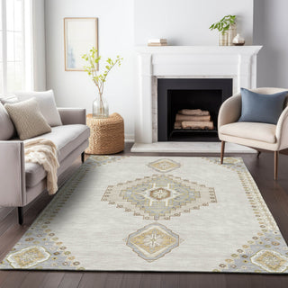 Piper Looms Chantille Oriental ACN1014 Ivory Machine Washable Area Rug Lifestyle Image Feature