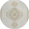 Piper Looms Chantille Oriental ACN1014 Ivory Machine Washable Area Rug Round Main Image