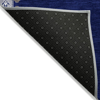 Piper Looms Chantille Oriental ACN1014 Navy Machine Washable Area Rug Backing Image